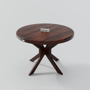 Compact Solid Wood Round Dining Table Set with Cane Back Chairs