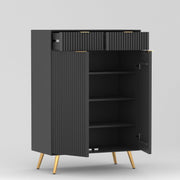 Zenvay HDMR Premium Wood Sideboard Cabinet (Black)