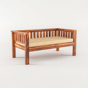 ONIJA Wooden 6 Seater Sofa Set with Coffee Table Finish: Honey Type: 2+2+2,