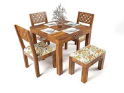 Wooden Dining Table Set with 4 Chairs
