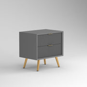ONIJA Wooden Bedside Table for Bedroom Wooden Bed Side Nightstand Lamp Table with 2 Drawers