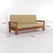 ONIJA Sheesham Wooden 5 Seater Sofa Set Finish: Honey