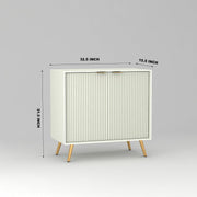 Tveshan HDMR Premium Wood Sideboard Cabinet (White)