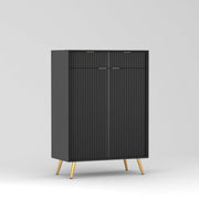 Zenvay HDMR Premium Wood Sideboard Cabinet (Black)