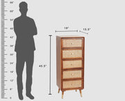 onija Wooden Chest of Drawers with 5 Compartment Storage