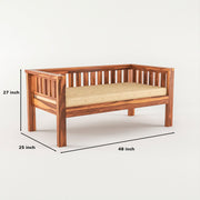 ONIJA Wooden 6 Seater Sofa Set with Coffee Table Finish: Honey Type: 2+2+2,