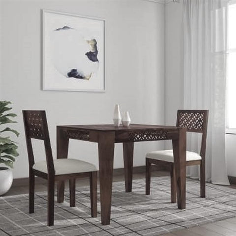 ONIJA Sheesham CNC Chair Solid Wood 2 Seater Dining Set | Dining Table Set for Living Room | Home & Office Furniture | Hotel & Dinner Restaurant
