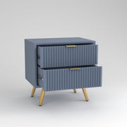 ONIJA Wooden Bedside Table for Bedroom Wooden Bed Side Nightstand Lamp Table with 2 Drawers