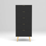 Pravyan HDMR Premium Wood Chest Of Drawer (Black)