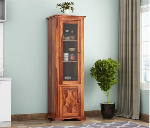 ONIJA Solid sheesham Wood Cabinet with Doors for Storage Unit