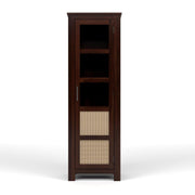 ONIJA Solid Sheesham Wood Bookshelf with Acrylic Glass Door