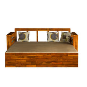ONIJA ONIJA Solid Sheesham Wooden Sofa Cums Bed with Mattress for Living Room 3 Seater Sofa Cums Bed