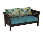 ONIJA Solid sheesham Wood Wooden 2 Seater Sofa Walnut Finish