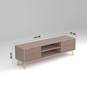 ONIJA HDMR Premium Wood TV Unit for Living Room  (Mocha Beige)