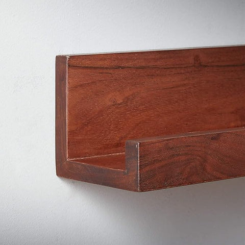 ONIJA Sheesham Wood Floating Shelves for Wall, Rustic Wall Mounted Ledge Shelf for Bathroom, Bedroom, Living Home Decor (Set of 3 Pieces) Large 24 in,Medium 18 in, Small 12 inches