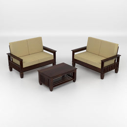 Wooden 4 Seater Sofa Set with Coffee Table