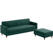 Modern Dark Green L-Shaped Sectional Sofa