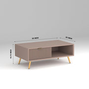 Arvitho HDMR Premium Wood Coffee Table (Mocha Beige)
