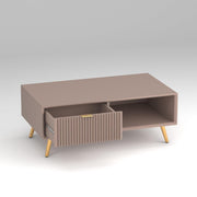 Arvitho HDMR Premium Wood Coffee Table (Mocha Beige)