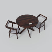 Onija Modern Round Wooden Dining Table Set with 2 Chairs | Premium Dining