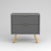 ONIJA Wooden Bedside Table for Bedroom Wooden Bed Side Nightstand Lamp Table with 2 Drawers