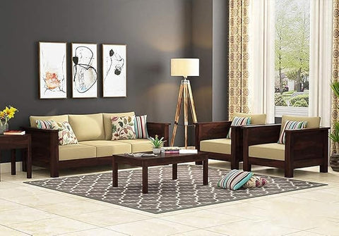 ONIJA 5 Seater Sofa Set for Living Room | 3+1+1 Seater Sofa for Office & Lounge | Five Seater Sofa Sets for Home | Sheesham Wood,