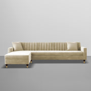 Modern Beige L-Shaped Sofa with Chaise | Premium Living Room Sofa
