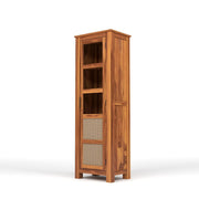 ONIJA Solid Sheesham Wood Bookshelf with Acrylic Glass Door