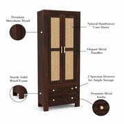 onija Solid Sheesham Wood Wardrobe Cabinet