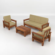 Wooden 5 Seater Sofa Set with Coffee Table