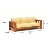 onija Sheesham Wooden 6 Seater Sofa Set for Living Room (Natural, 3+2+1 Seater)