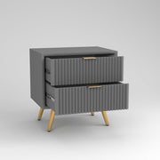 ONIJA Wooden Bedside Table for Bedroom Wooden Bed Side Nightstand Lamp Table with 2 Drawers