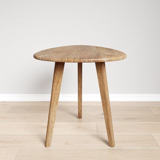 ONIJA Furnelift Sheesham Wood Triangle Nightstand Side Table for Bedroom Living Room