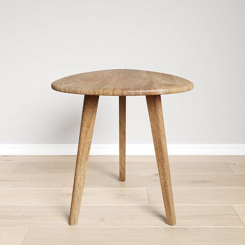 ONIJA Furnelift Sheesham Wood Triangle Nightstand Side Table for Bedroom Living Room
