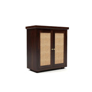 ONIJA Sheesham Wood Storage Cabinet with Natural Cane Doors