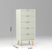 Pravyan HDMR Premium Wood Chest Of Drawer (White)