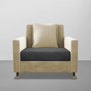 ONIJA Modern Accent Armchair – Beige & Black