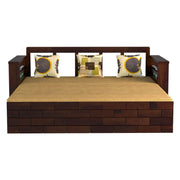ONIJA ONIJA Solid Sheesham Wooden Sofa Cums Bed with Mattress for Living Room 3 Seater Sofa Cums Bed