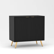 Tveshan HDMR Premium Wood Sideboard Cabinet (Black)