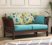 ONIJA Solid sheesham Wood Wooden 2 Seater Sofa Walnut Finish