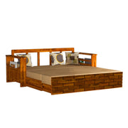 ONIJA ONIJA Solid Sheesham Wooden Sofa Cums Bed with Mattress for Living Room 3 Seater Sofa Cums Bed