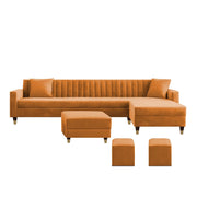 L-Shaped Sofa Set – Orange