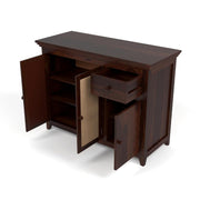 ONIJA Solid Sheesham Wood Sideboard Cabinet with Rattan Cane Doors