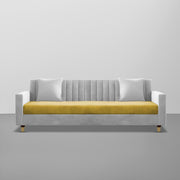 ONIJA Modern 3 Seater Sofa – Grey & Mustard