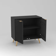 Tveshan HDMR Premium Wood Sideboard Cabinet (Black)