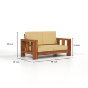 ONIJA  Sheesham Wood Sofa Set 5 Seater Finish: Honey