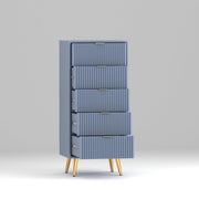 Pravyan HDMR Premium Wood Chest Of Drawer (Slate Blue)