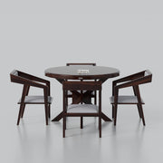 Onija Modern Round Wooden Dining Table Set 4 Seater | Premium Dining Furniture
