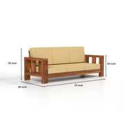 ONIJA  Sheesham Wood Sofa Set 5 Seater Finish: Honey