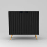 Tveshan HDMR Premium Wood Sideboard Cabinet (Black)